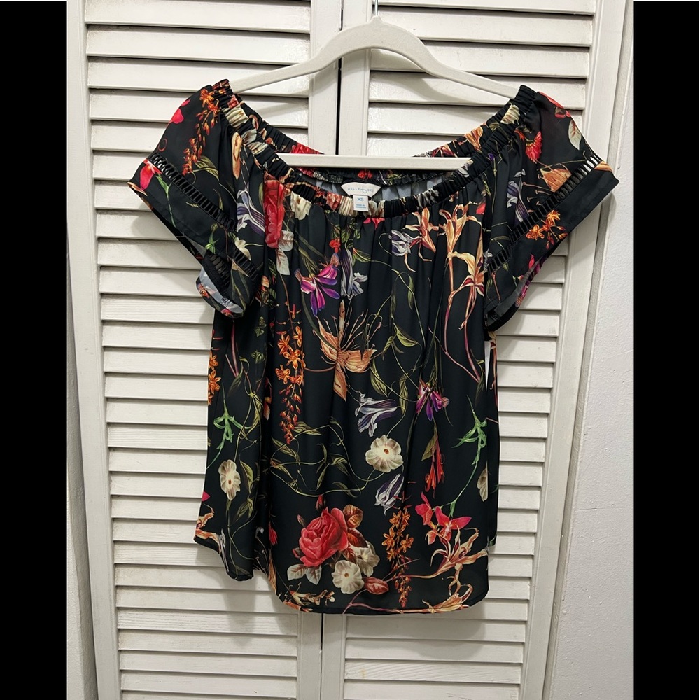 Black with multi color top